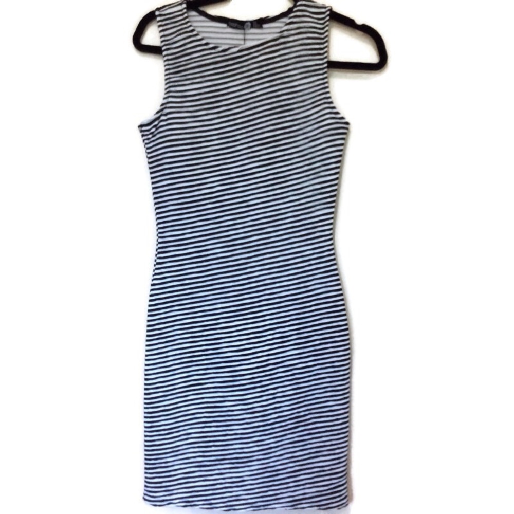 Boohoo Tall Striped Sleeveless Bodycon Dress sz 4